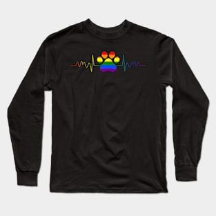 Lovely Lgbt Gay Pride Heartbeat Dog Paw Lesbian Gays Love Long Sleeve T-Shirt